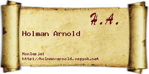 Holman Arnold névjegykártya