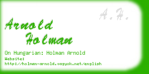 arnold holman business card